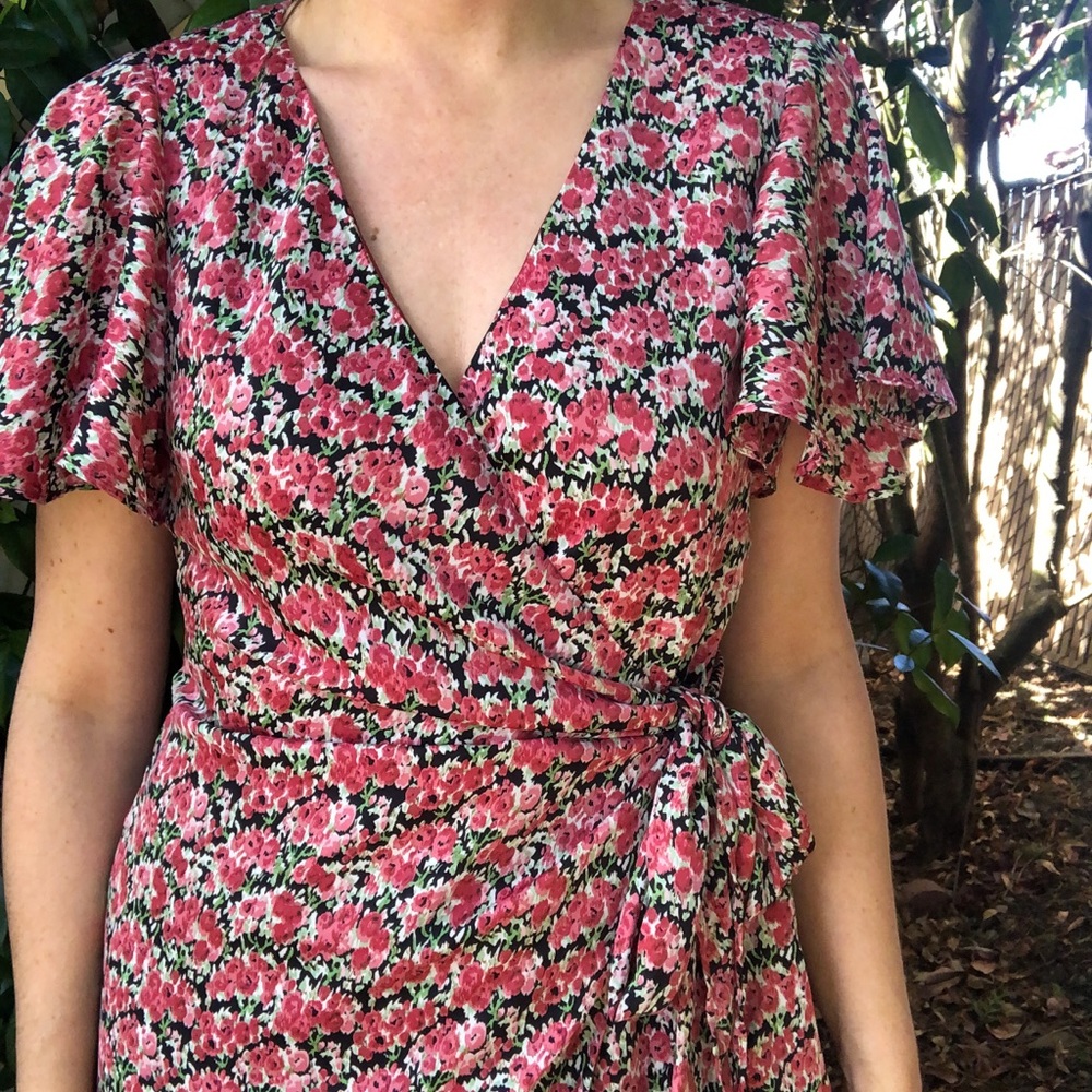 Dress Forum Floral Print Mini Wrap Dress